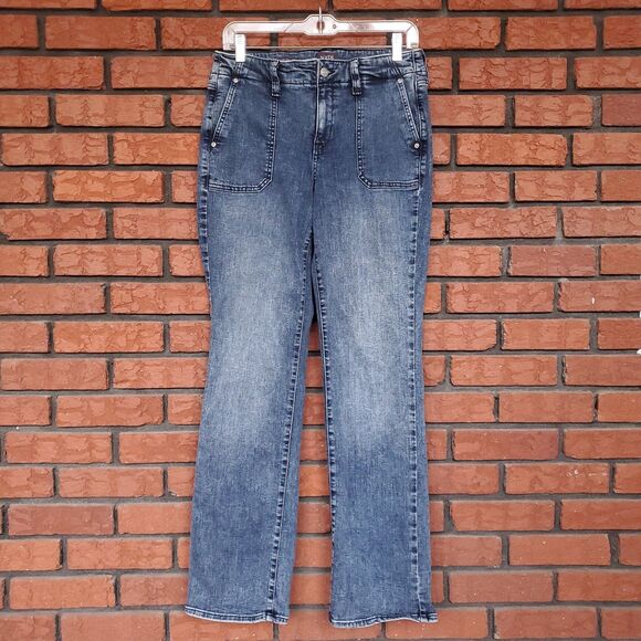 NYDJ Marilyn Straight Leg Blue Jeans Size 8 Sailor Pockets Lift Tuck Technology - Picture 1 of 12